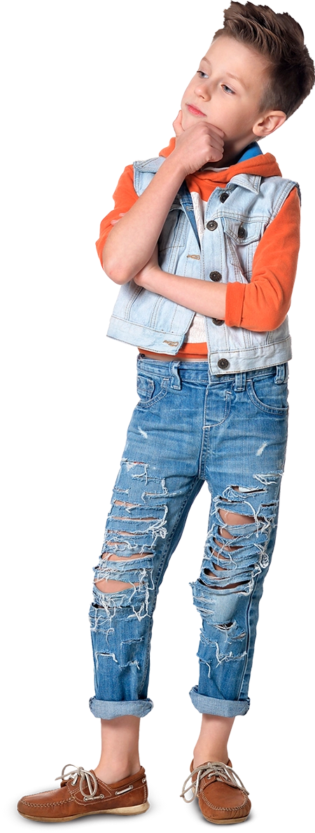 Niño pensando en Salud Nacioanl