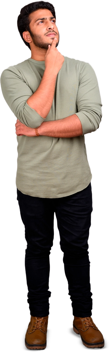 Persona pensando en Salud Nacional