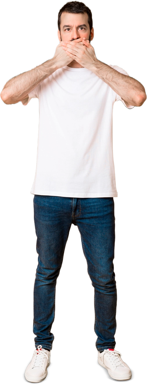 Hombre tapandose la boca en Salud Nacional